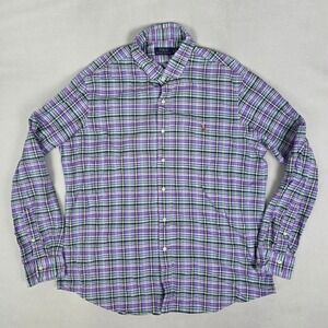 Polo Ralph Lauren Button Shirt Mens XL Purple Plaid Colorful Preppy Flesh Pony